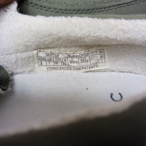 VIONIC Beach Mens 8 army green Skipper Slip-On Casual Comfort Shoes canvas - Picture 8 of 8